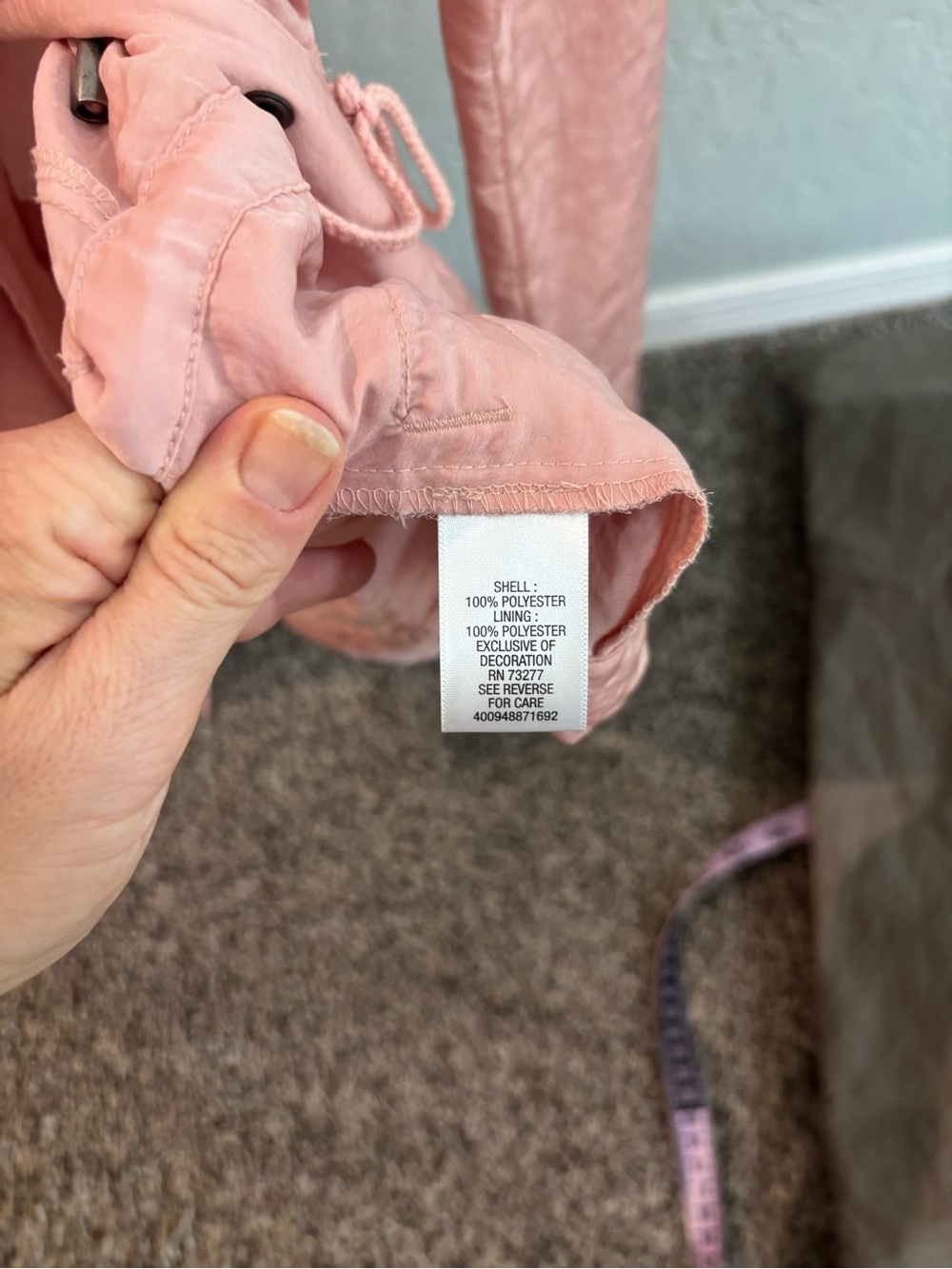 ELLE Light Pink Ruffle Front Button Down Blouse - Picture 3 of 5